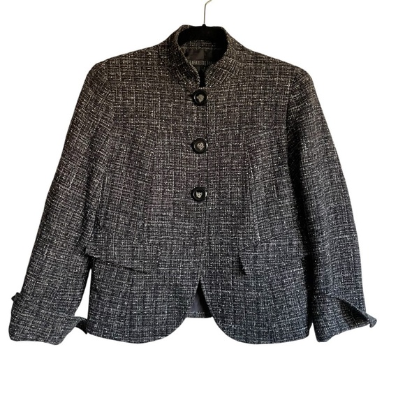 Lafayette 148 New York Tweed Button Lined Blazer Size 2 - Picture 1 of 11